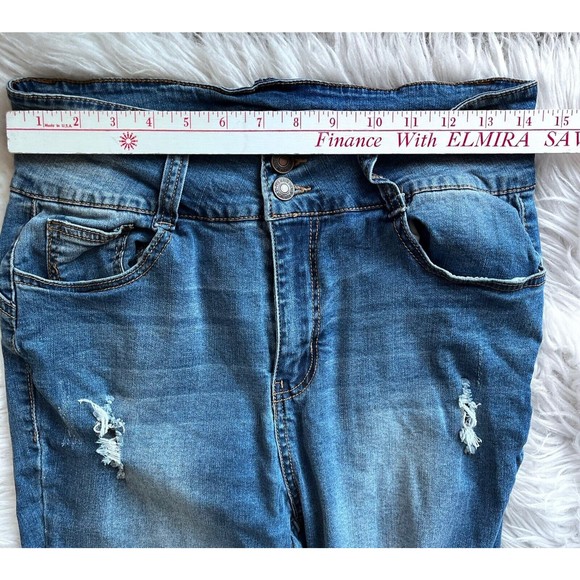 FOREVER 21 DISTRESSED ANKLE SKINNY JEANS RAW HEM ANKLE-SIZE 12 - Picture 6 of 9